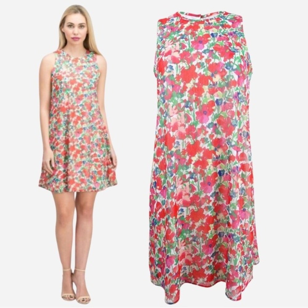 Tommy Hilfiger Mini Dress | Shift | Floral | Chiffon | Sleeveless | Size 6